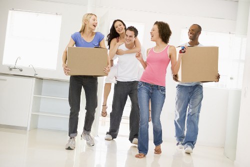 Team member using manual handling equipment during a move