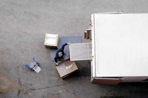 Local moving van in Barnes handling furniture and boxes