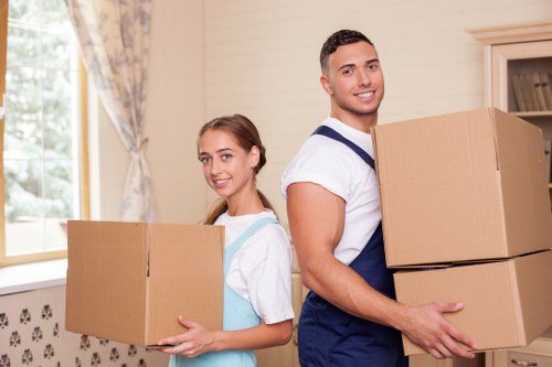Furniture and household items arranged for transport during a Barnes removal
