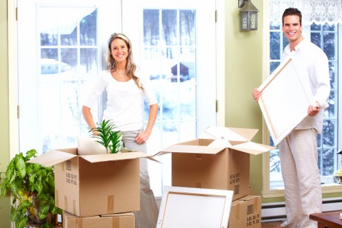 Local moving team handling packing in a Barnes street