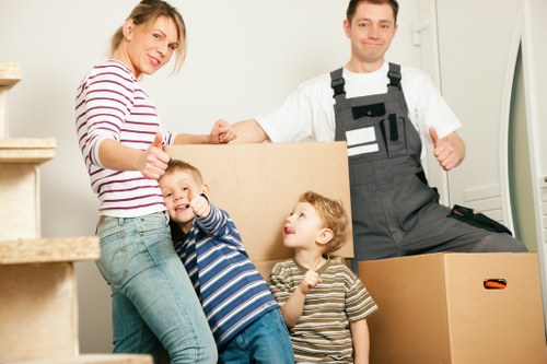 Organised unpacking of kitchen and household items